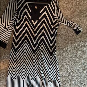 Blue and White Chevron Dress